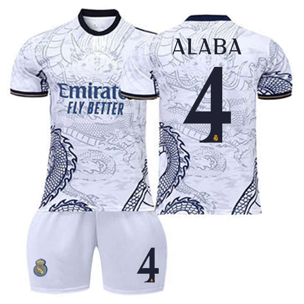 20232024 Real Madrid Football Outfit Dragon White Special Edition Cristiano Ronaldo training kit for children and adults