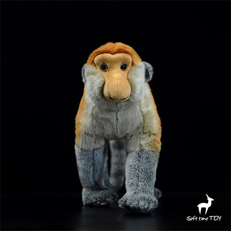 Proboscis Monkey Anime Cute Plushie Nos Nose Plush Toys Lifeee Fike Animals Symulacja Symulacja wypchana lalka Kawai Prezenty z zabawkami 240325