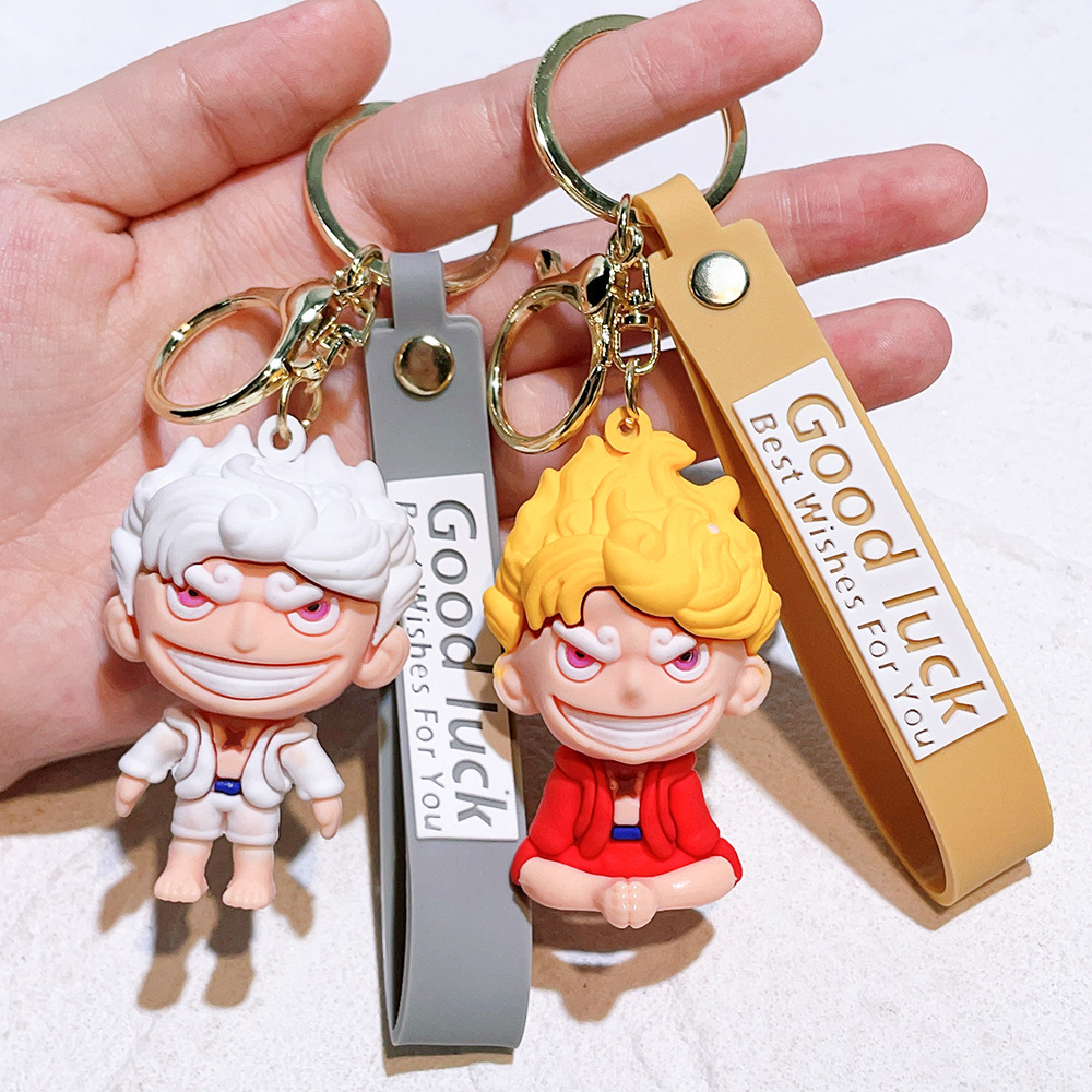 Fashion Cartoon Movie personnage Keychain Rubber and Key Ring pour sac à dos