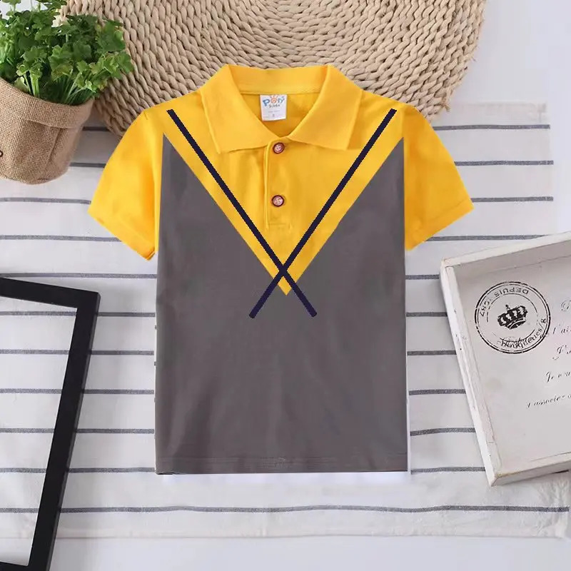 Kinderen van hoge kwaliteit Polo shirt Ademboere jongens sporttoppen mode korte mouw kinderen polo shirts voor boy peuter kleding 240326