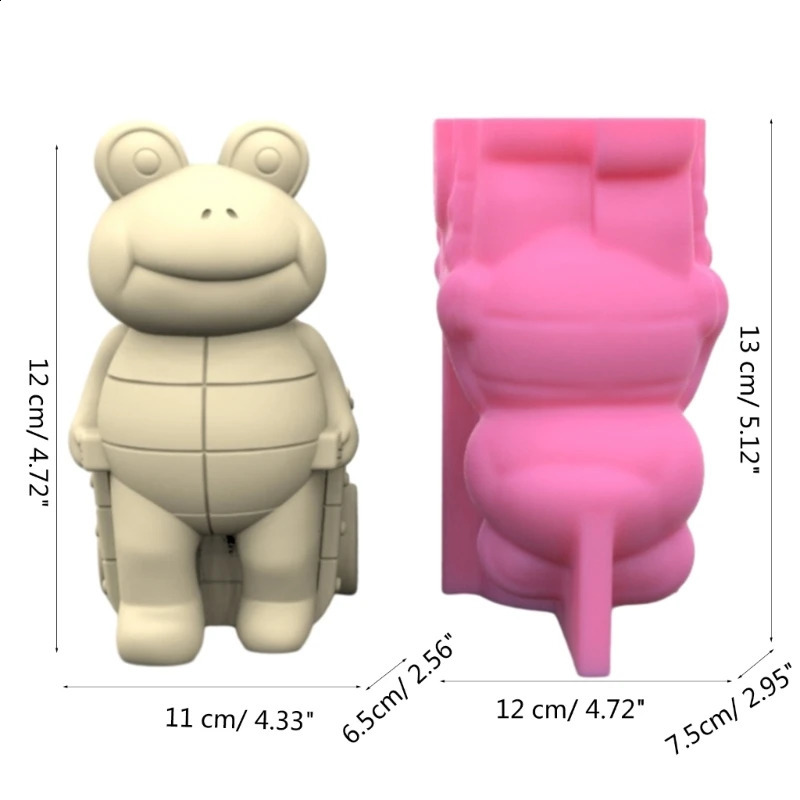 3D 동물 화분 실리콘 곰팡이 즙이 많은 화분 콘크리트 곰팡이 개구리 개 콘크리트 시멘트 금형 DIY 펜 홀더 홈 장식 240328