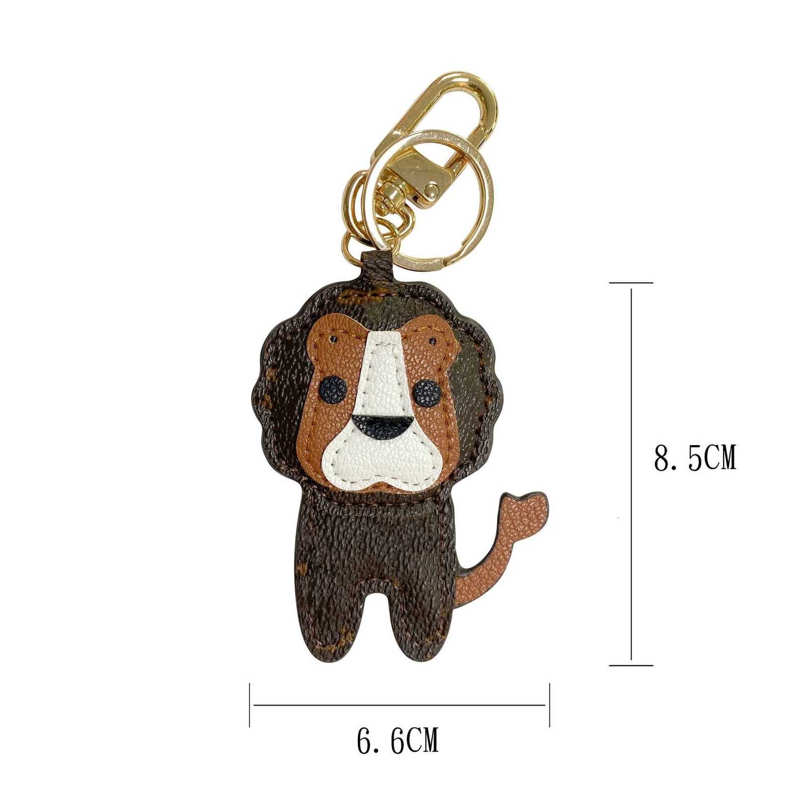 Key Rings designer Donkey Brand Old Flower Pendant Little Bear Leather Family Animal Tiger Cartoon Doll Lion Keychain Bag Decorative Gift EV6U