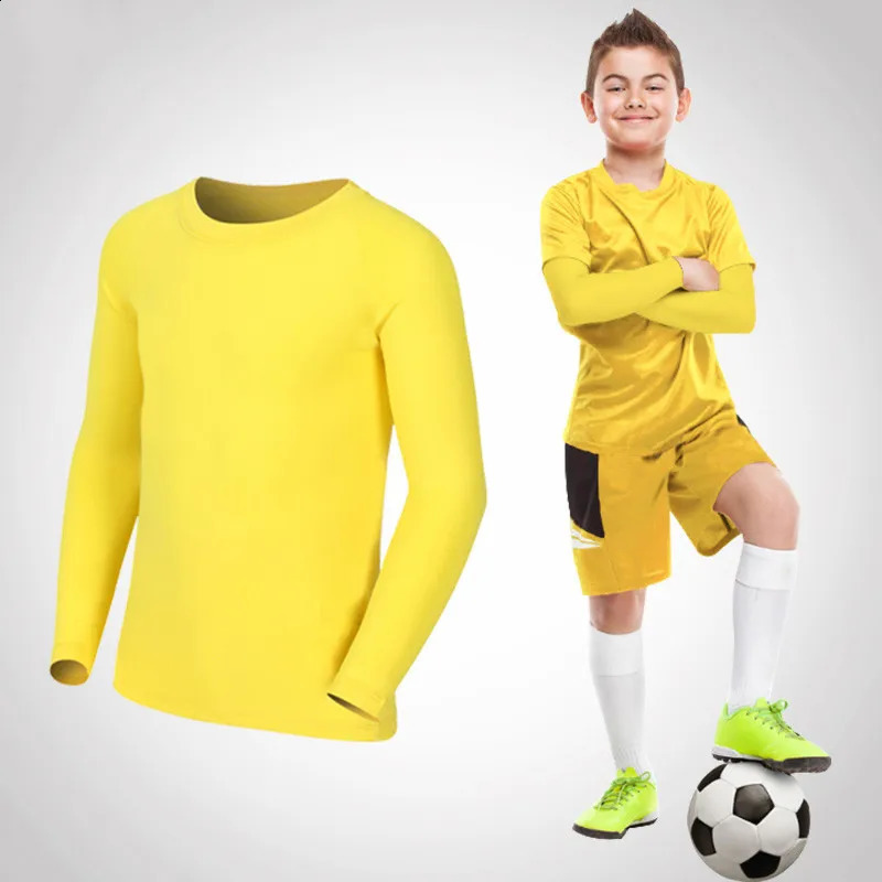 Enfants enfants garçon fille compression courir long t-shirt fitness sport basketball football gymnase sportswear soccer vêtements 25 240323