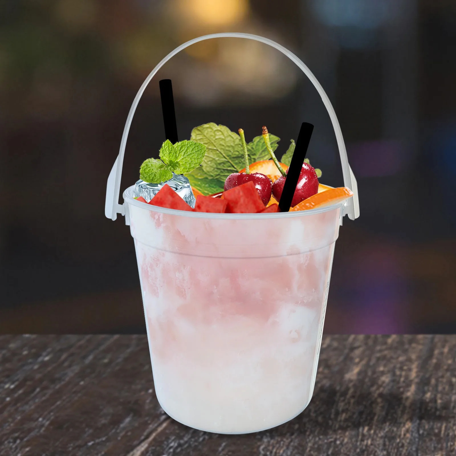 Baux de cocktail en plastique pour boire tout sauf une tasse d'idées de fête réutilisables Bols de punch 1 litre Bucket de smoothie 240327