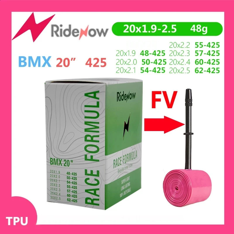 Ultralight Ridenow TPU 내부 튜브 20 인치 425 BMX 자전거 20x19 21 22 23 24 25 타이어 48G 접이식 자전거 카메라 타이어 240325