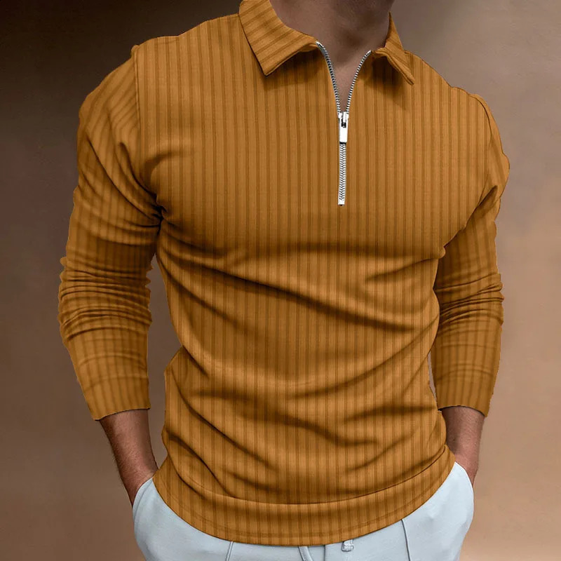 2024 MENS Summer Long-Sleeved Polo Shirt Solid Color Rands T-Shirt -Saling European and American Street Mens S-3XL 240327