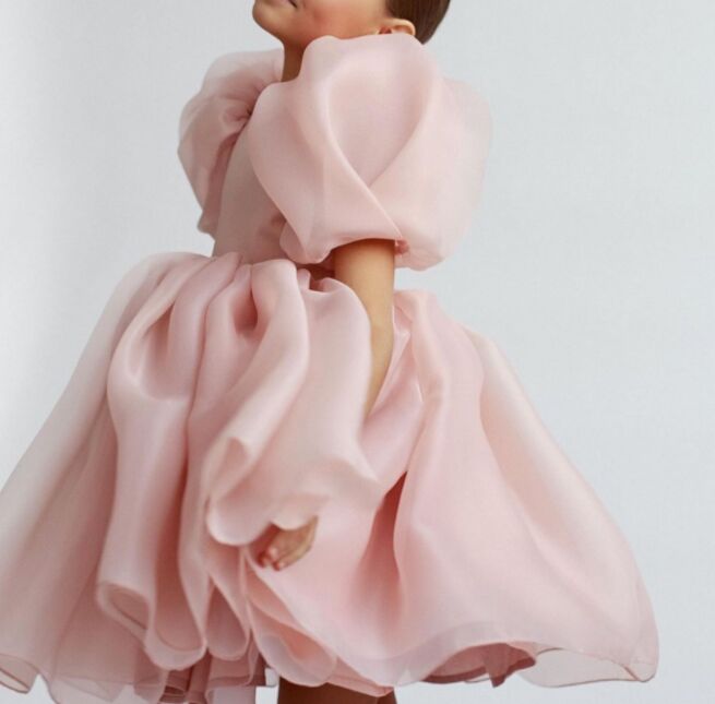 Детская принцесса платье из слоеного рукава однолетнее платья Помпадур платье Осенняя Девушка Одно кусок юбка