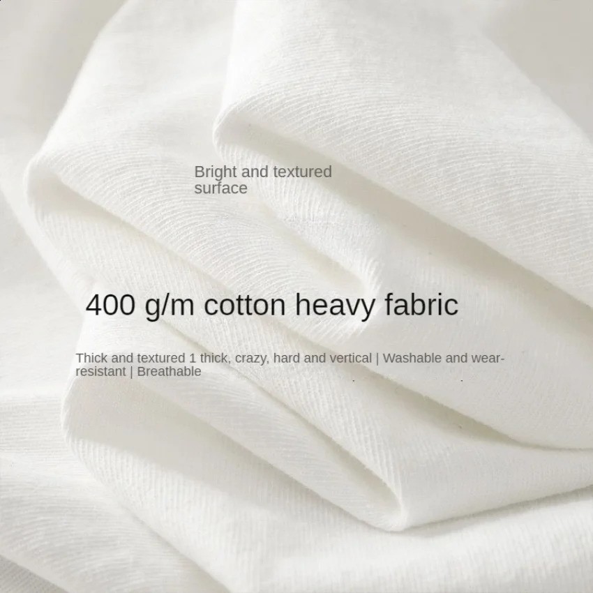 Cuatro agujas 400 gsm de doble hilo algodón 400 g de camisa de manga corta de servicio pesado para hombres mujeres verano vintage americano 240321