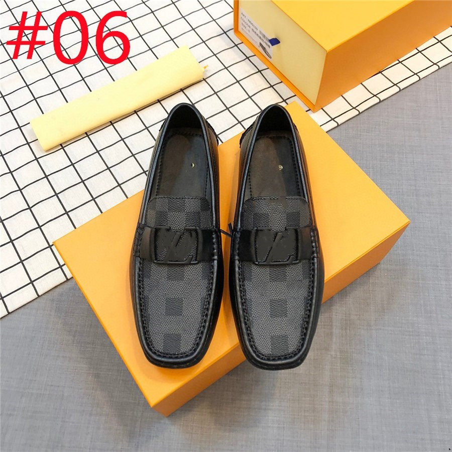 40Model 2024 Lyxiga italienska män skor avslappnad lyxmärke sommar män designer loafers äkta läder mockasins andningsbar slip på båtskor svart storlek 4-12