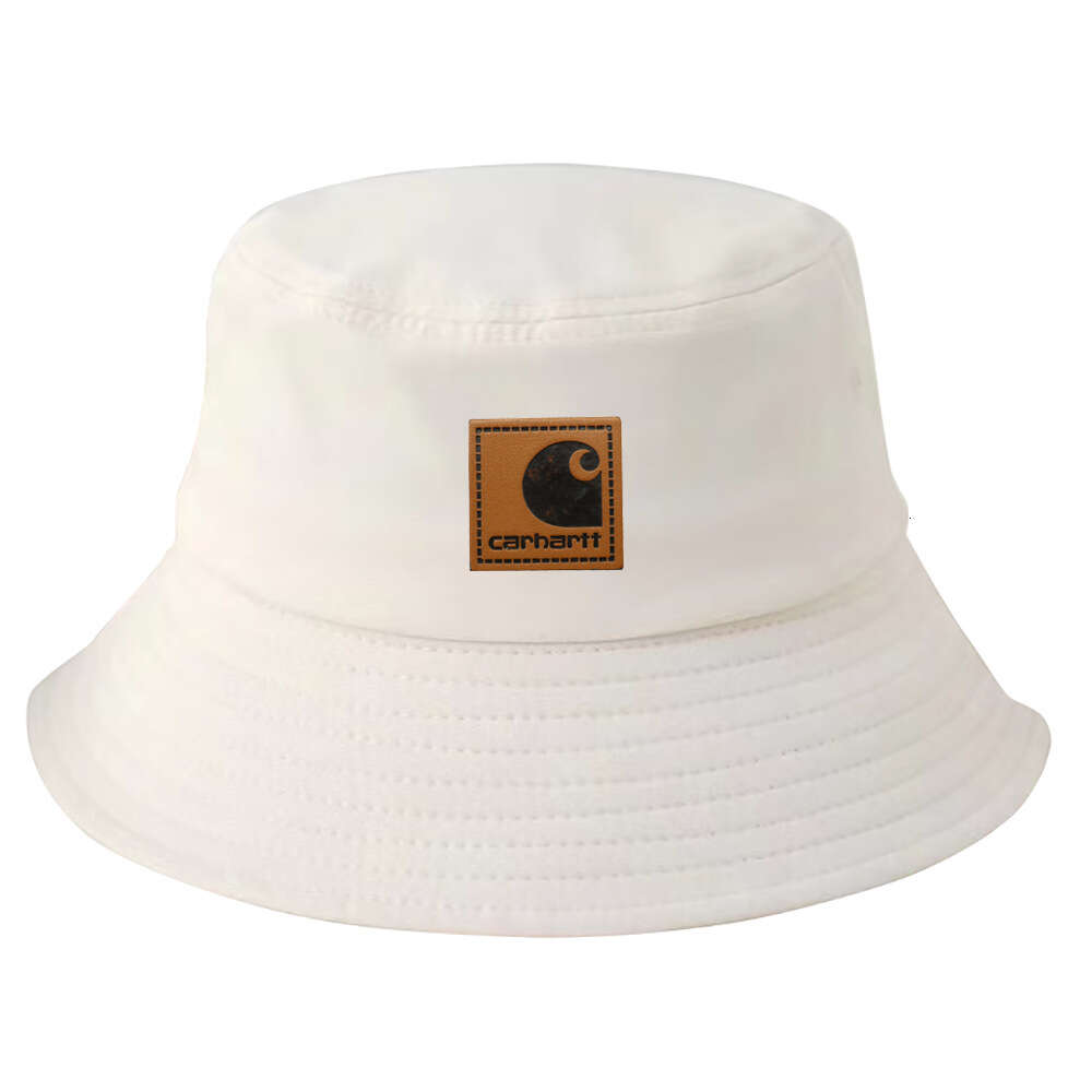 Vêtements de travail des pêcheurs de couleur unie, chapeau de bassin décontracté, marque de tendance d'été pour femmes, étiquette en cuir, sortie en plein air pour les couples, Sunshade Hat Trend