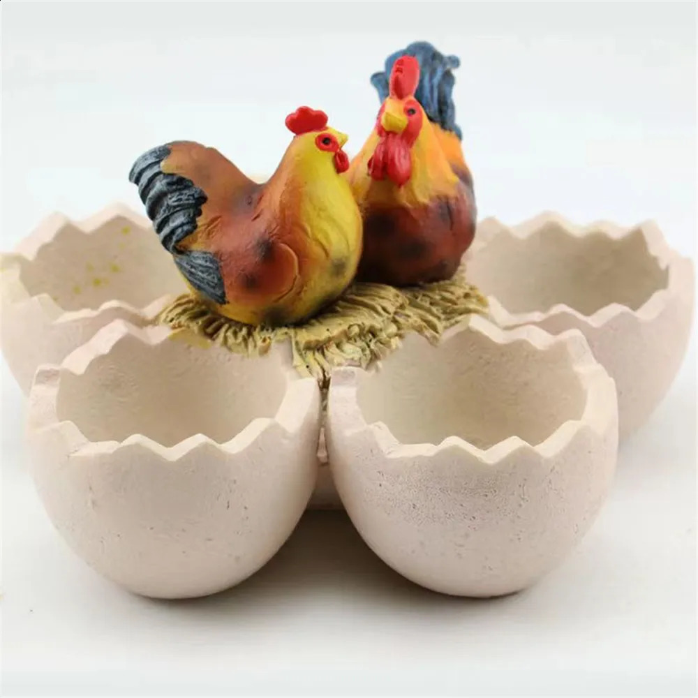 Creative Eggshell Flower Pot Chickenbird Nest Flowerpots 5 Egg House Succulent Planters Henhouse Plantering Dekorativ för trädgård 240325