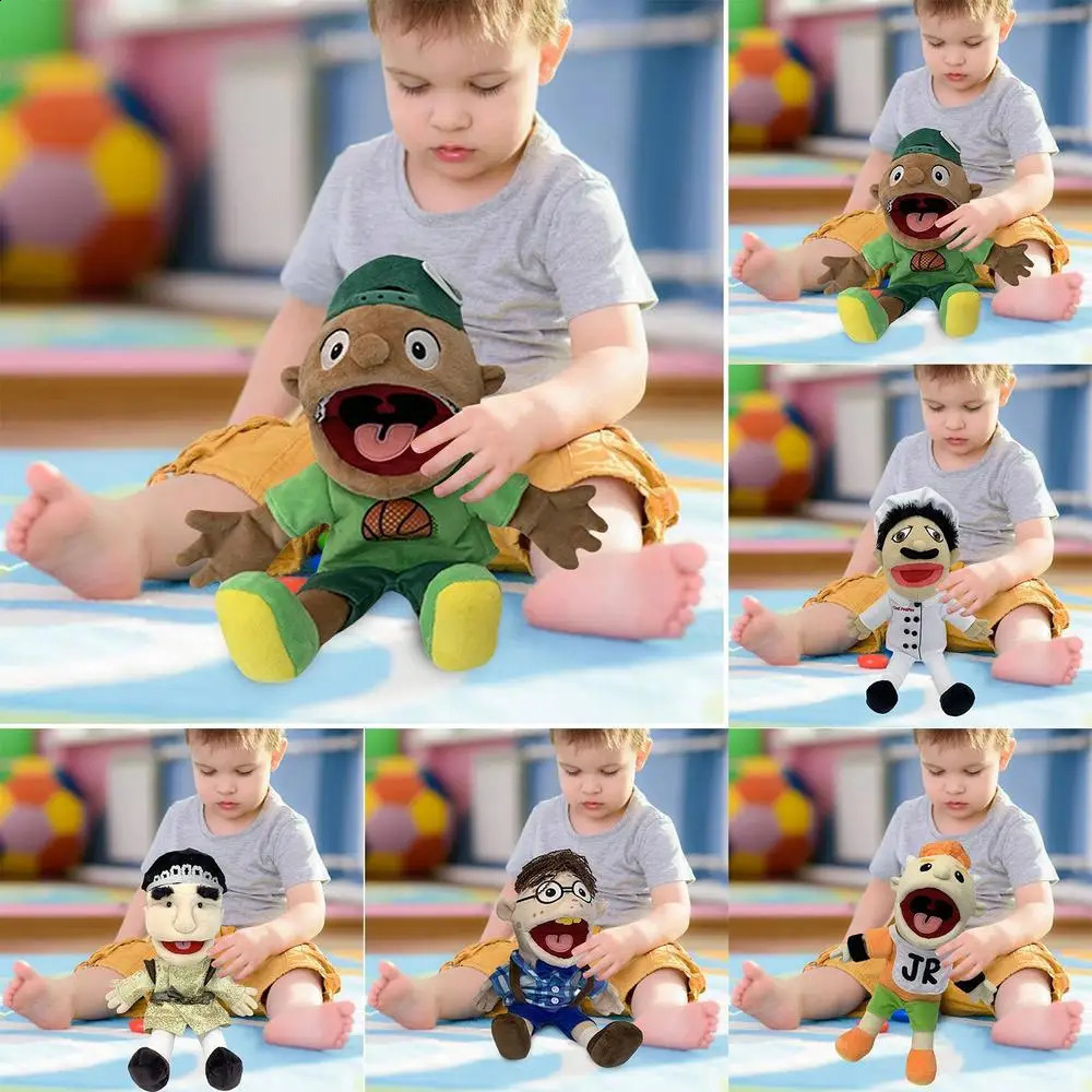 Game Jeffy Hand Puppet Plush Bolls Coby Chef Prince Joseph Junior Finger Muppet Plashhie Toy Soft Figurine Regalo bambini 240328
