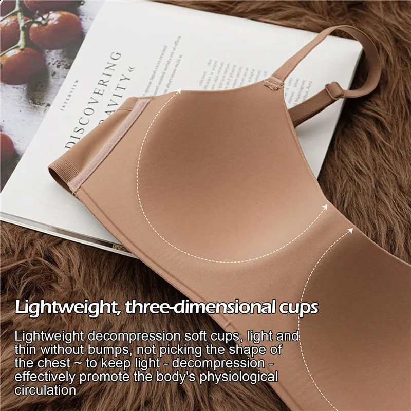 Womens Sports Bra Thin Seamless Push Up Underwear Tube Top Bras Lingerie Beauty Back Comfort Yoga Run 240326