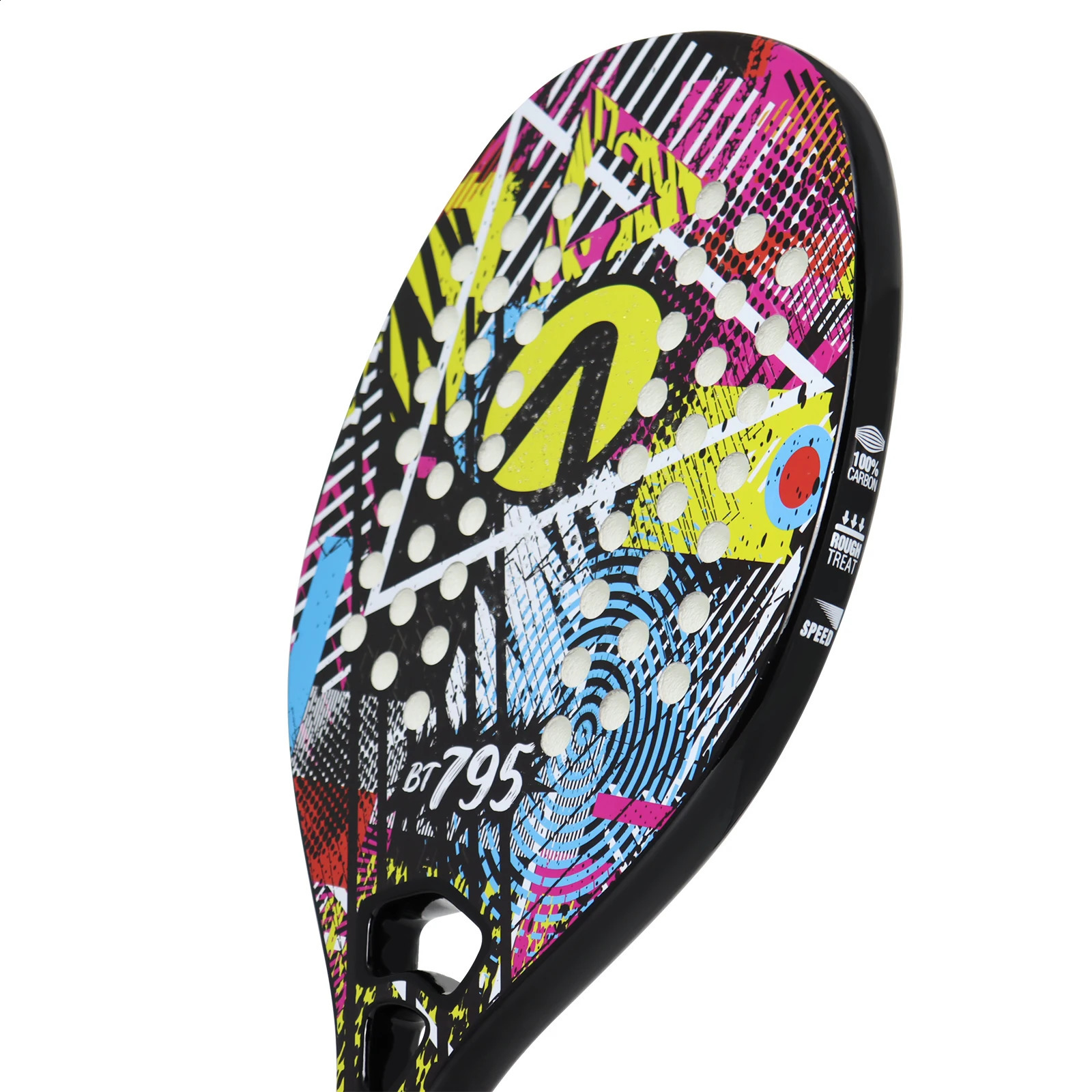 BT795 Beach Tennis Racket Full Carbon Fiber Tennis Beach Racquet with Beach Tennis Balls 240323