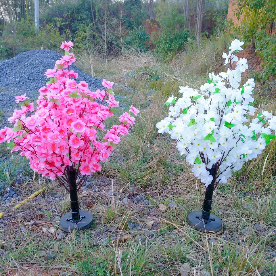 Belle fleur de pêche artificielle souhaitant une simulation d'arbre Potting d'aménagement paysager pour la table de mariage à la maison décoration rose blanc disponible