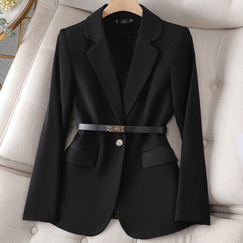 Kadınlar takım elbise tasarımcısı blazers yüksek kaliteli hafif lüks İngiliz mizaç bel kemeri ince uzun kollu iş iş ofisi gündelik ceket kadın ceket