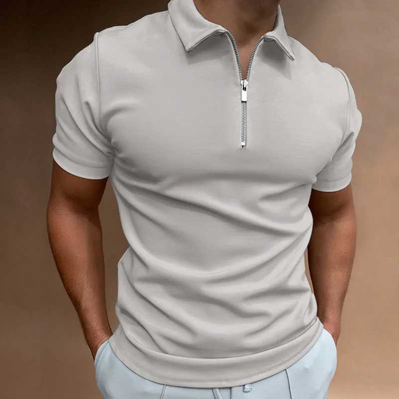 Men's T-Shirts 2024 Summer Mens Polo Shirt Solid Color Short sleeved Polo Collar T-shirt Casual Fit Top European and American Mens Wear 2445