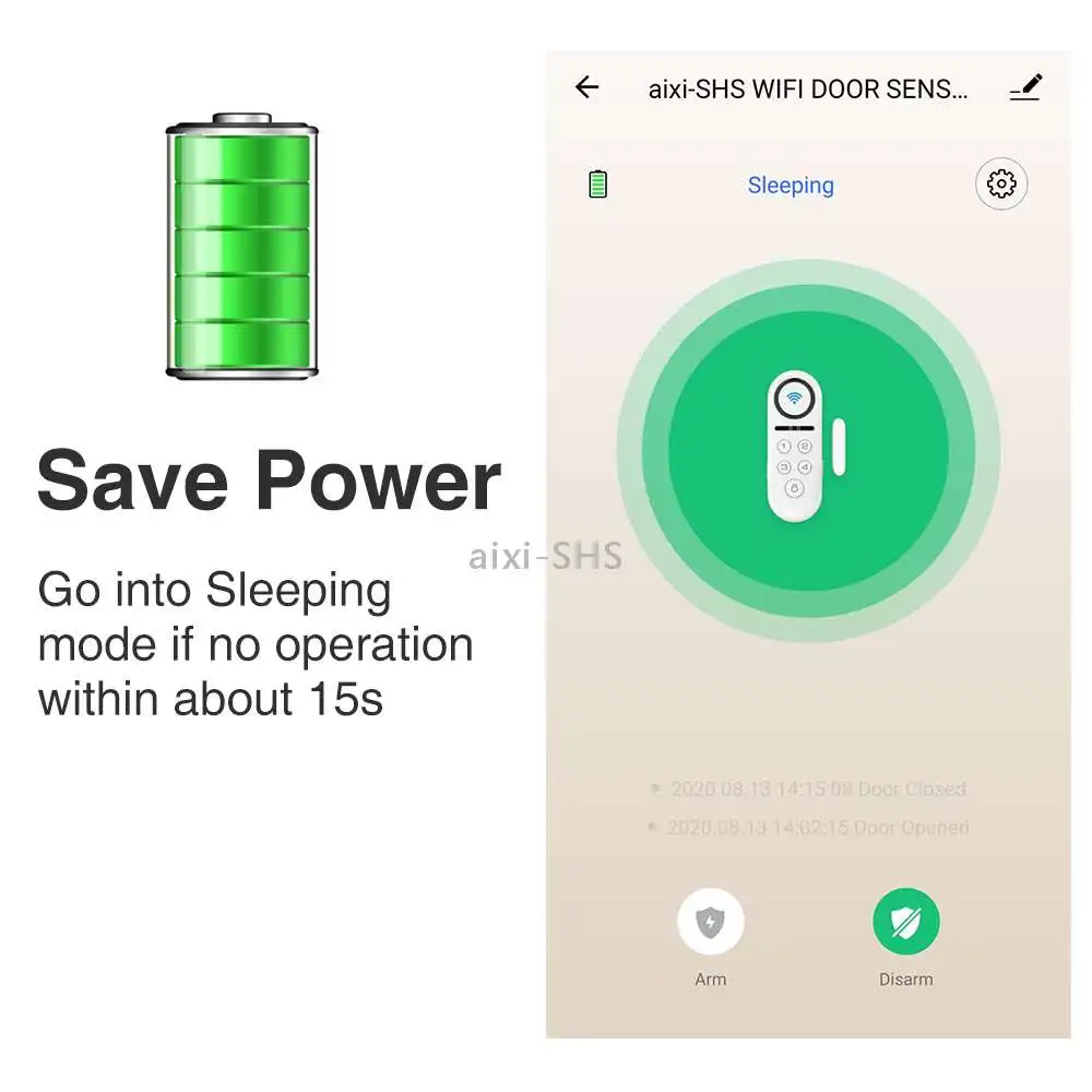 Sonnets de portes Aixishs WiFi Smart Sirren ALARME PORTE FENSE CAPEUR FONCTION DES DOORS