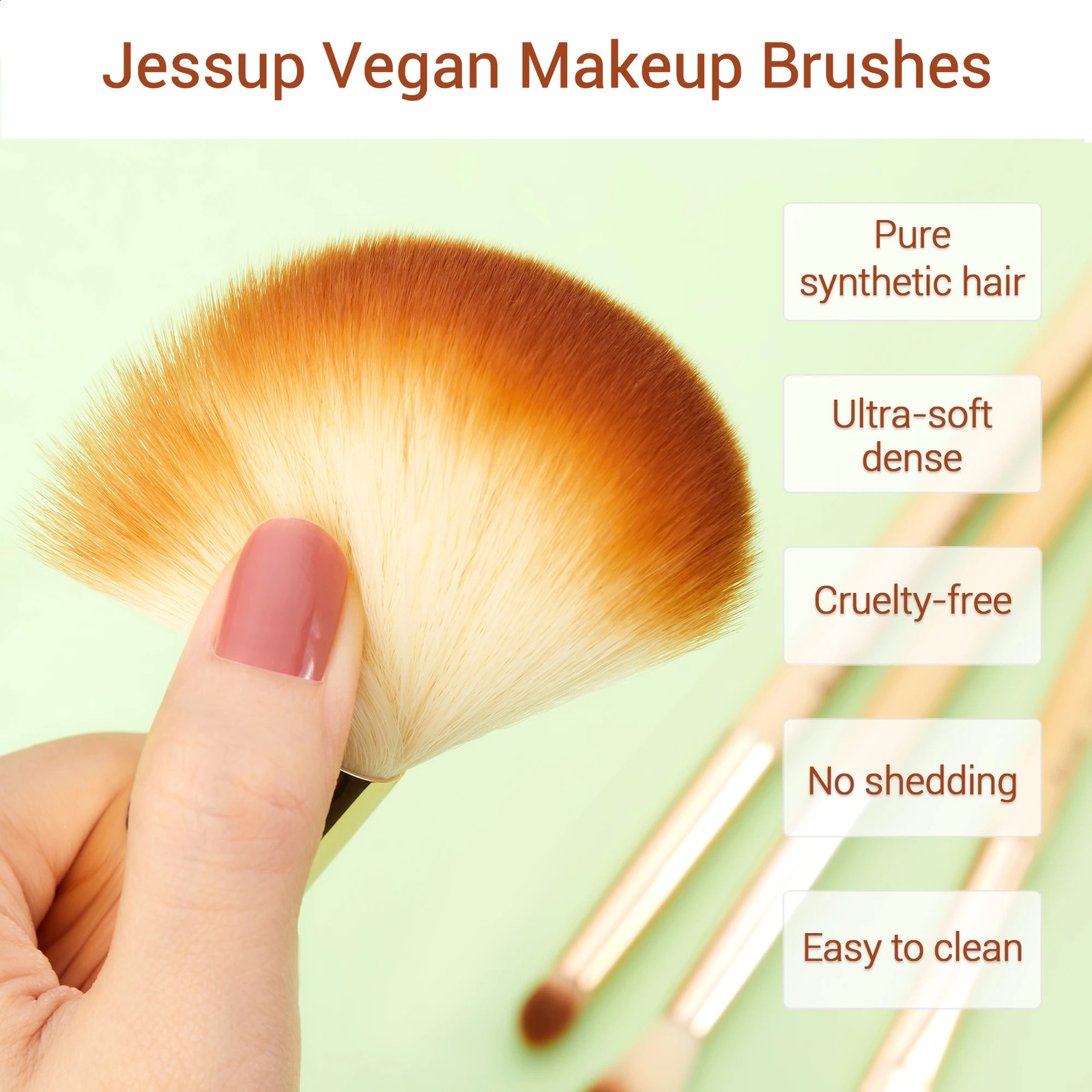 Jessup Professional Makeup Brushes Set Foundation Powder Eyeshadow Liner Blending Brush Make Up Tools Kit Bamboo Synthetic Hair 240327