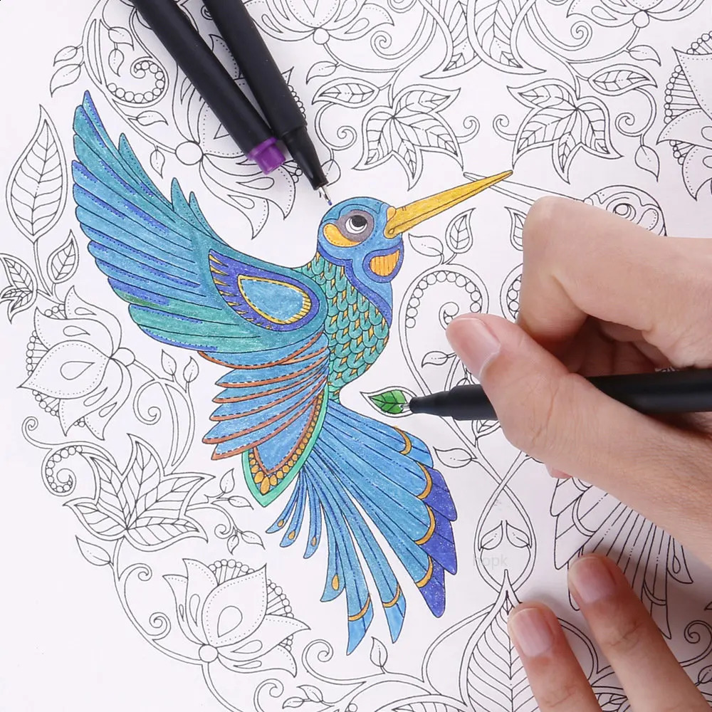 100/36 Цветная ручка Fineliner Set 0,4 мм маркеры микро -металлического наконечника рисует ручка для рисования манги.