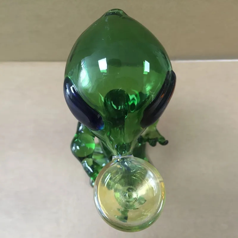 7 inch Alien Glass Pipe Glass Smoking Pipes Mini Glass Bongs Attractive Bowl Smoking Oil Alien Bong Pipes Hand Tobacco Smoking Water Pipes