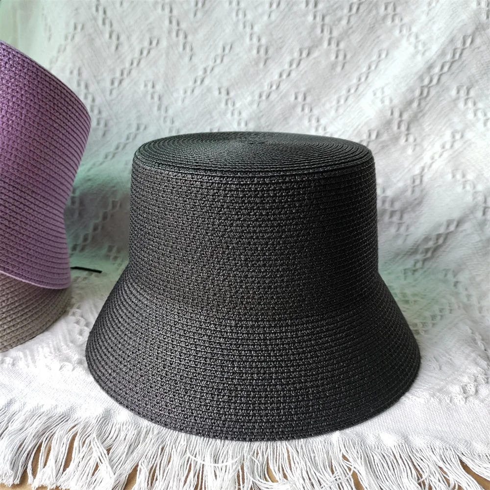 Zomerstro -hoed voor vrouwelijke mannen Modeketen Accessoires Emmer hoed strandhoed uv resistent zonnescherm hoed 240325