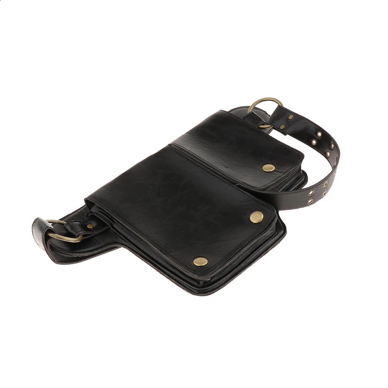 Médiéval Steampunk PU Leather Hip Belt Festival Pocket Outdoor Sac Retro Strap Belt Belt for Mens and Womens Outdoor 240402