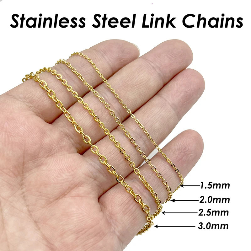 Stainless Steel Necklace for Women Men Wholesale Tarnish Free Gold Color Stainless Steel Chains for Jewelry Making240327
