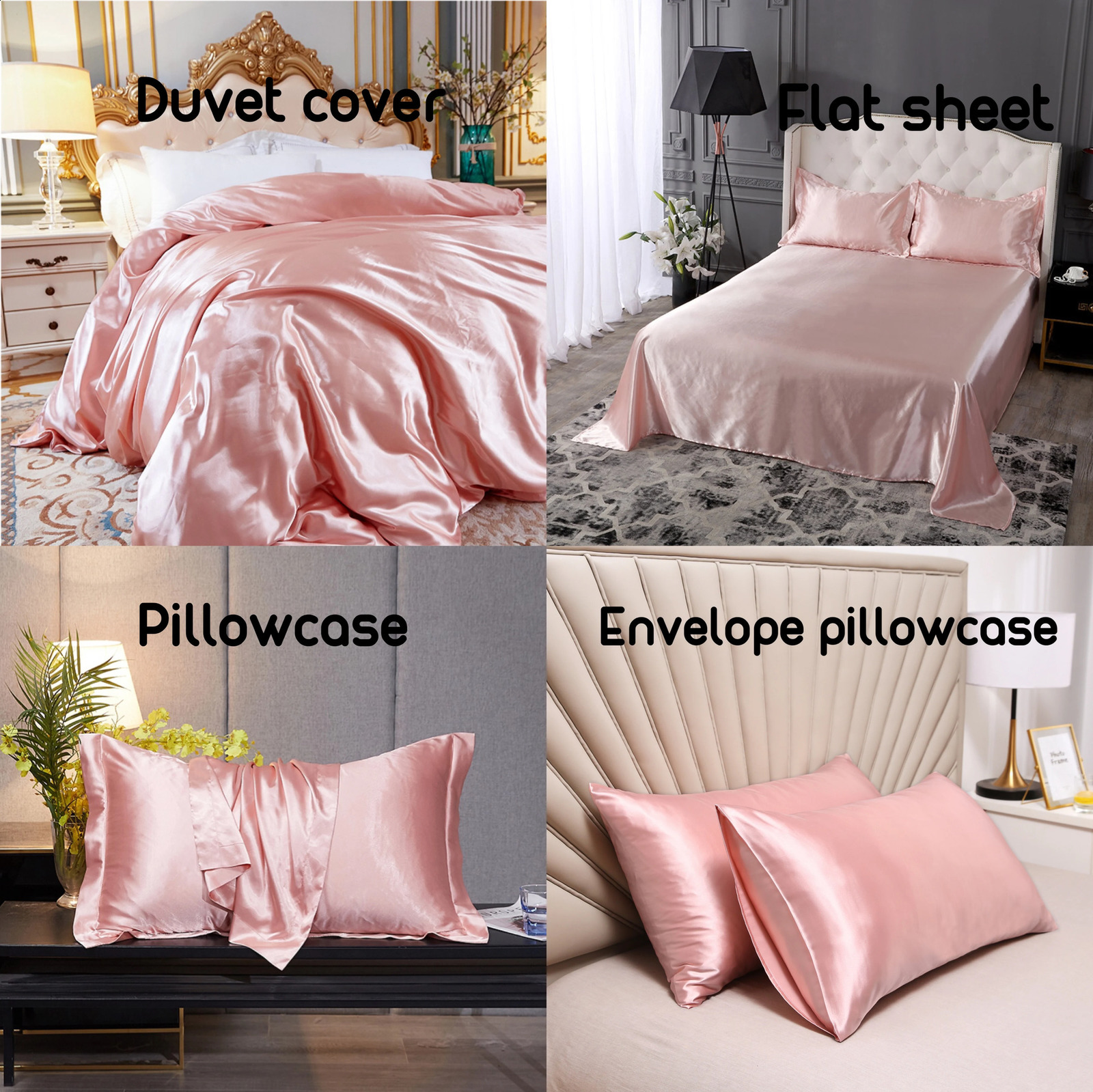 Set di biancheria da letto a seta ghiacciata a colore solido Set da letto super setoso e liscio con filowcase copripiumino a doppia dimensione del piumone lenzuola 240329 240329