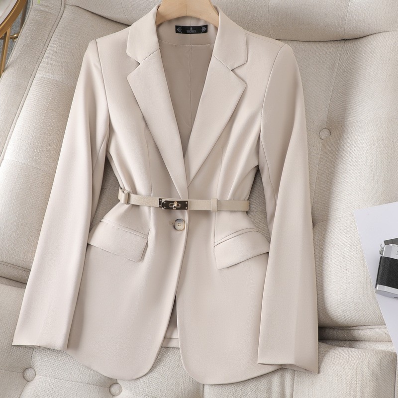 Suisses de femmes Designer Blazers de haute qualité Luxury Luxury Tempérament britannique Belt Taist Slim Long Man Business Work Office Casual Coats Femme Veste