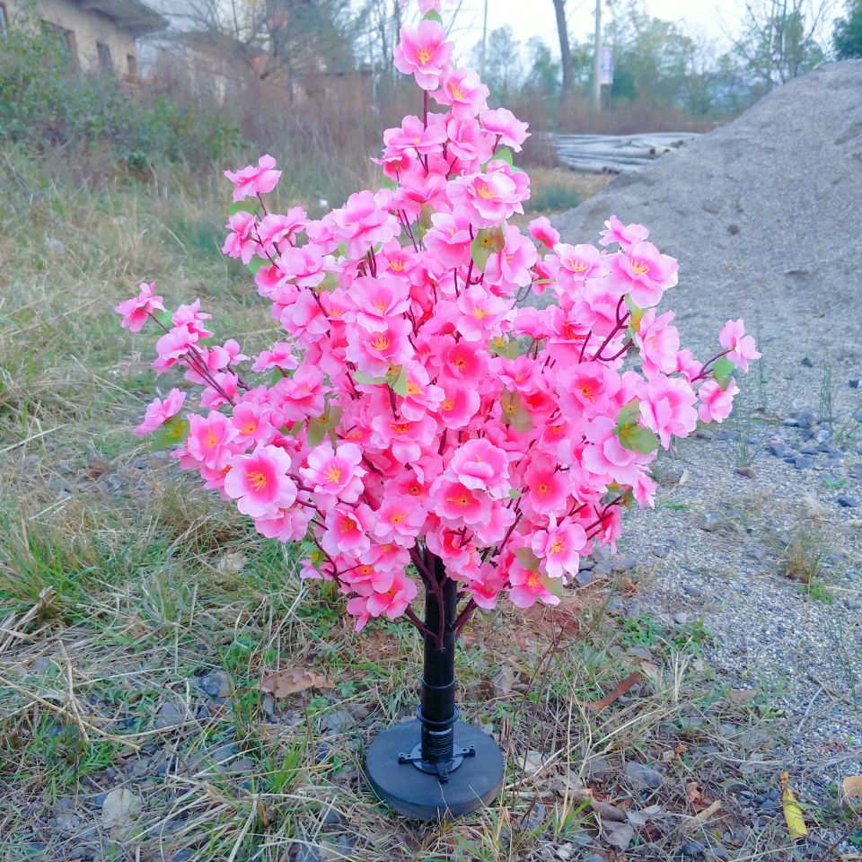 Belle fleur de pêche artificielle souhaitant une simulation d'arbre Potting d'aménagement paysager pour la table de mariage à la maison décoration rose blanc disponible