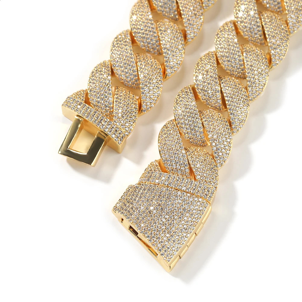 Uwin 24 mm zware Miami Cuban Link -ketting kettingen voor mannen ijs uit cz stenen bling armbanden hiphop sieraden voor cadeau240327