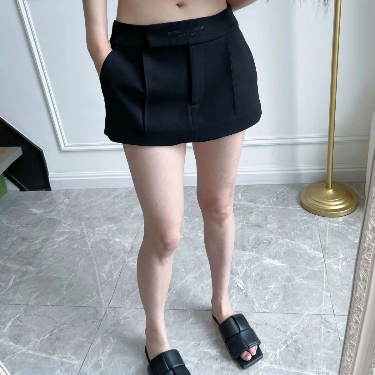 LETTRE LOGIAGE SEXE SEXE SEXE FEMMES Mini jupe courte avec shorts de sécurité à l'intérieur de SML