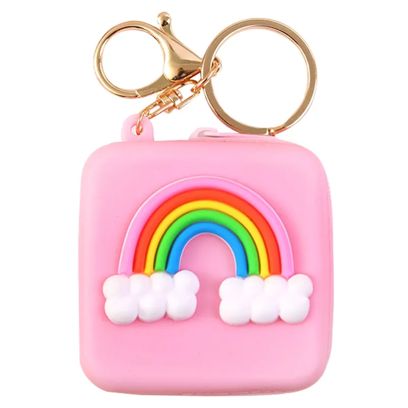 UPS Coin Pulses Bag Borse Torychains Silicone Key Catene Rings Fashion Animal Rabbit Dog Daisy Floro Rainbow Keyrings Accessori Regali di gioielli Z 4.6