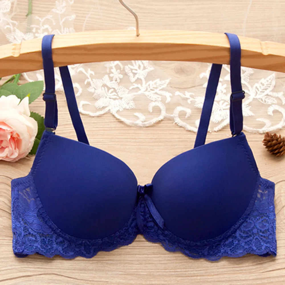 Sexy Lingerie Push Up Padded Bras for Women Lace Plus Size Bra Add Two Cup Underwire Prevent Sagging Brassiere 75 80 85 B 240326