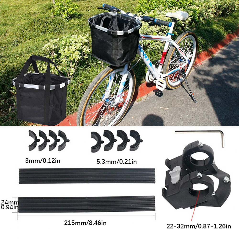Bike Front Basket Bicycle Pet Carrying Bag Foldable and Detachable Mountainous Portable 5KG Load 240329