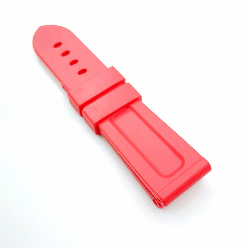 24mm / 22mm 115/75mm Luxury and High Quality Length Rubber Band Strap for PAM PAM111 Wirstwatch