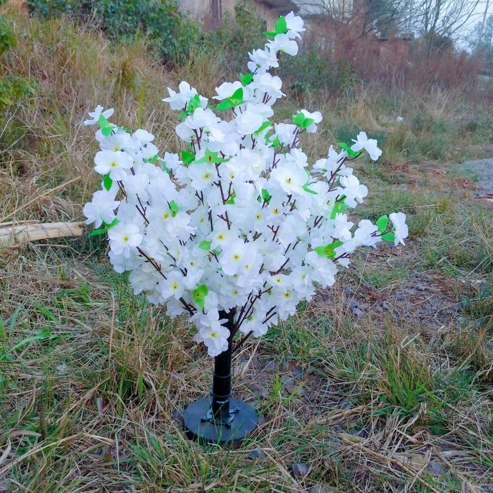 Belle fleur de pêche artificielle souhaitant une simulation d'arbre Potting d'aménagement paysager pour la table de mariage à la maison décoration rose blanc disponible