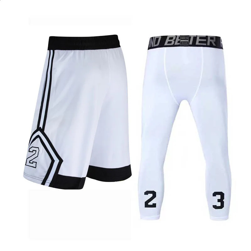 Shorts da basket 3/4 collant Set di abbigliamento Sport Gym Short uomini Esercizio di calcio maschile che corre in maglia uniforme 17223 240401