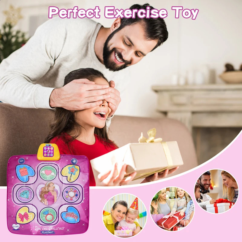 Bébé pliable play mat 5 modes pad dance with light music light kids activité éducative gym gym rampe de tapis toys pour filles 240329