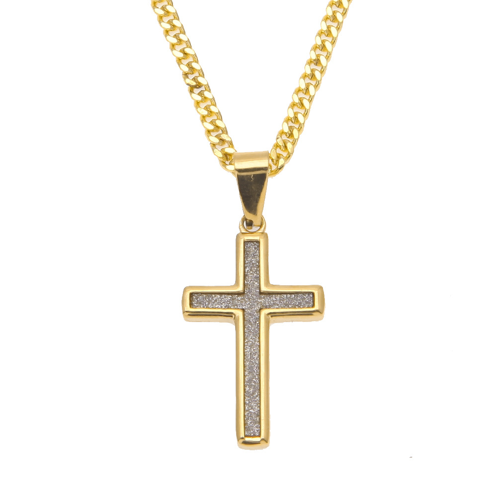 Vintage mini -ster Diamond Cross Pendant kettingen Mens Gold Cuban Link -ketting Ketting Iced Out Hip Hop Sieraden Roestvrijstalen ketens