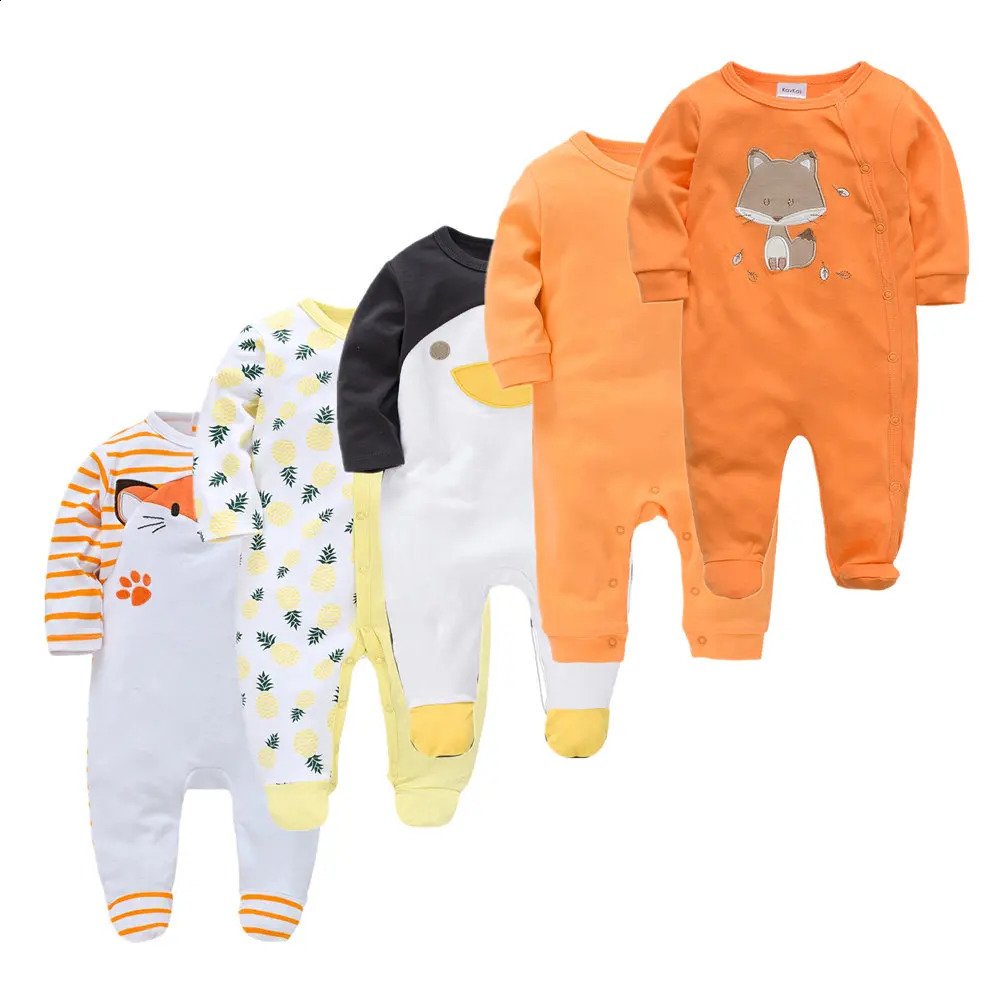 1 stcs 3 stcs 5 stks babymeisje jongen pijama's bebe vul katoen slaapsuits ademende zachte ropa geboren slapers pjiamas 240325