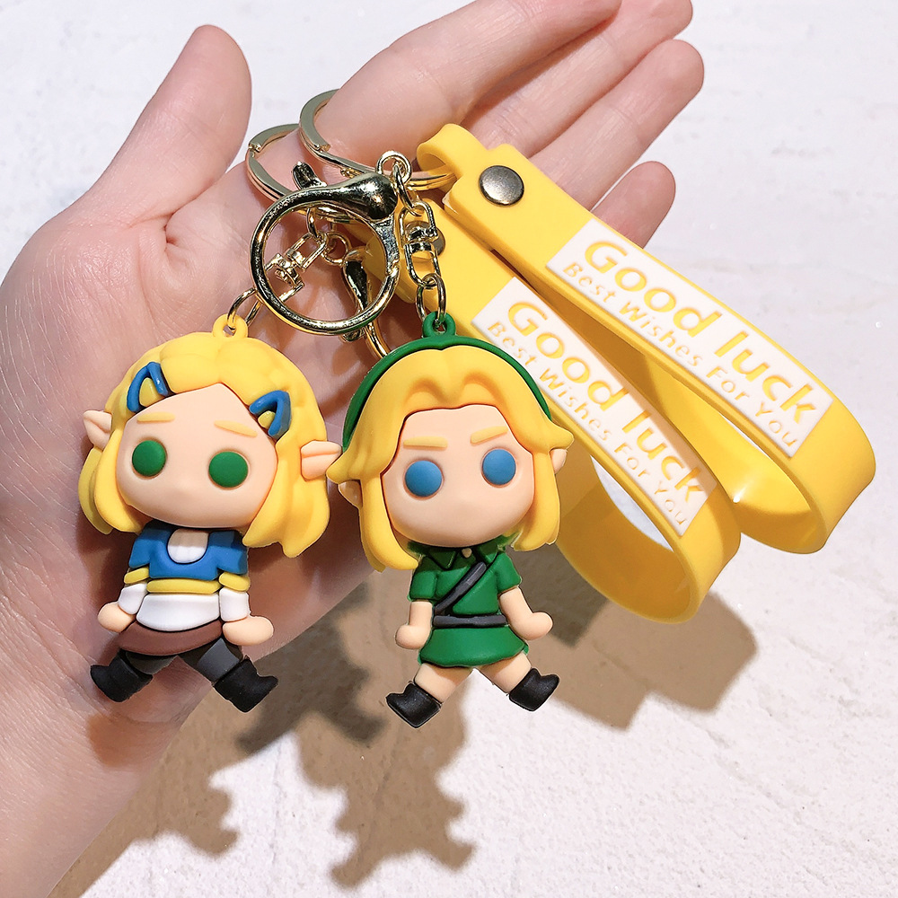 Fashion Cartoon Movie Character KeyChain Rubber and Key Ring för ryggsäcksmycken Nyckelring 083641