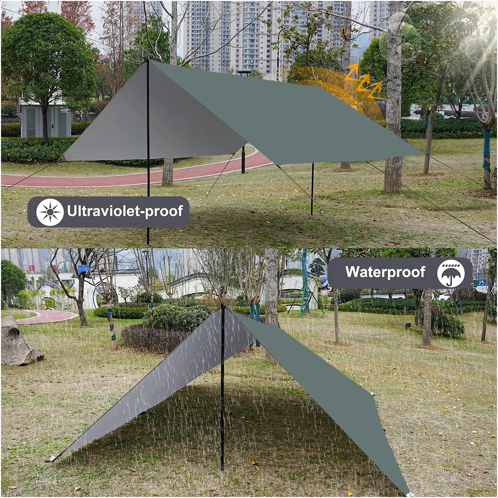 Camping Tarp Immasproof Portable Tarp multifonctionnel Outdoor Camping Voyage Autaire Backpacking Tarp Shelter Pain Tarp 240327