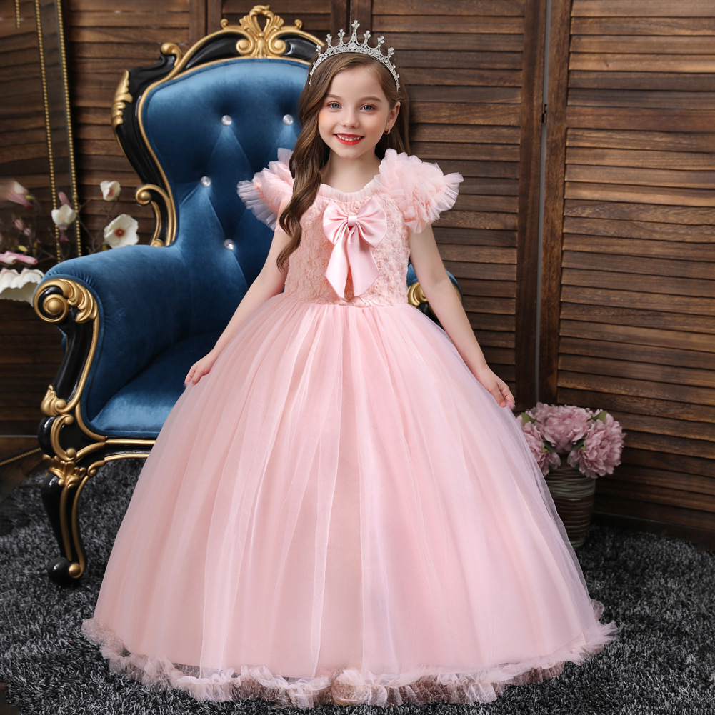 Bright Purple Pink Green Champagne Square Girl's Birthday/Party Dresses Girl's Pageant Dresses Flower Girl Dresses Girls Everyday Skirts Kids' Wear SZ 2-10 D406220