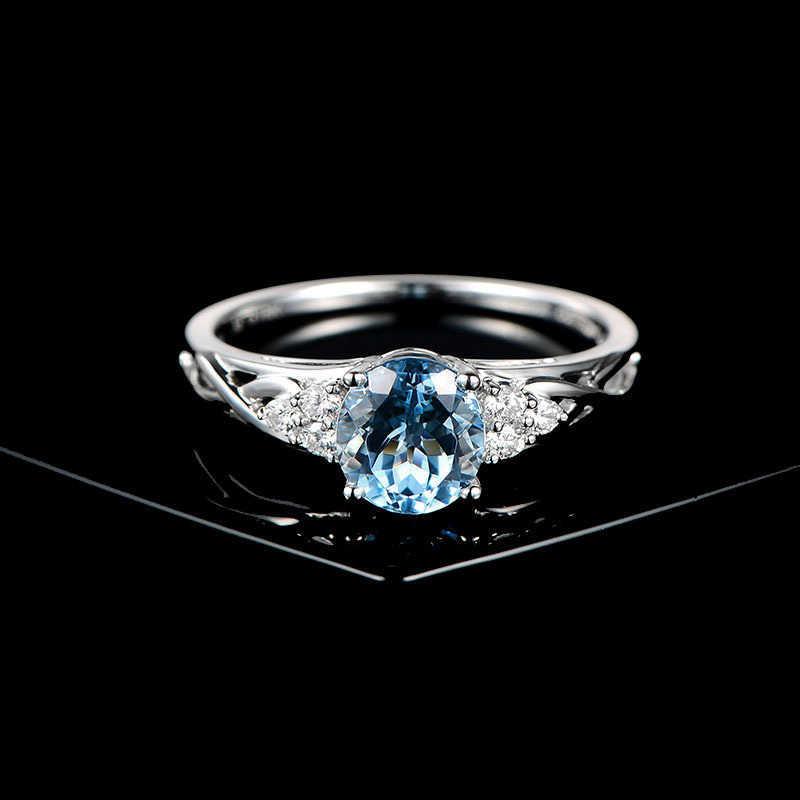 Runxins nieuwe stijl holle ring in zeeblauwe simulatie eenvoudige en modieuze openingsverstelbare dames