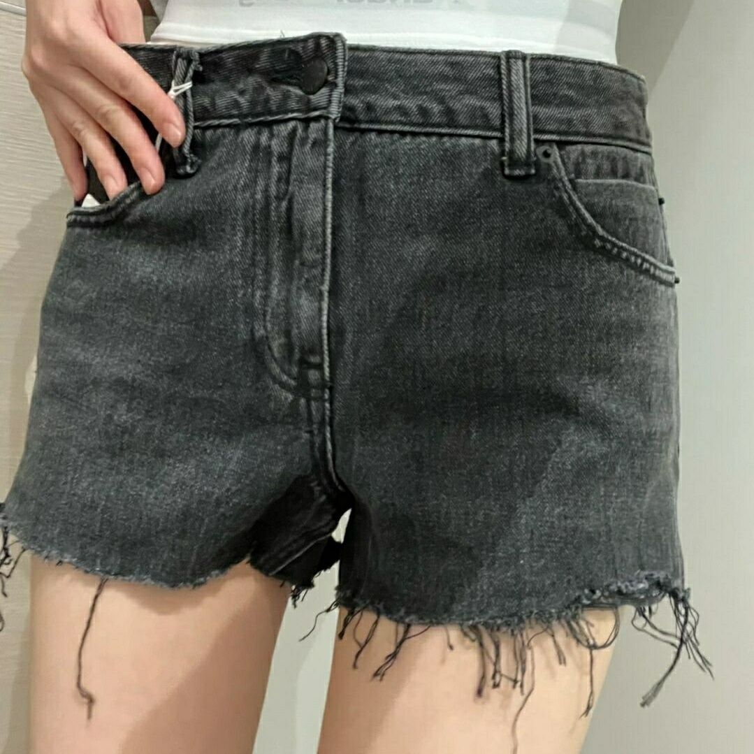 Elastische verbindingsbrief voor damesdruk Hoge taille Denim jeans shorts SML