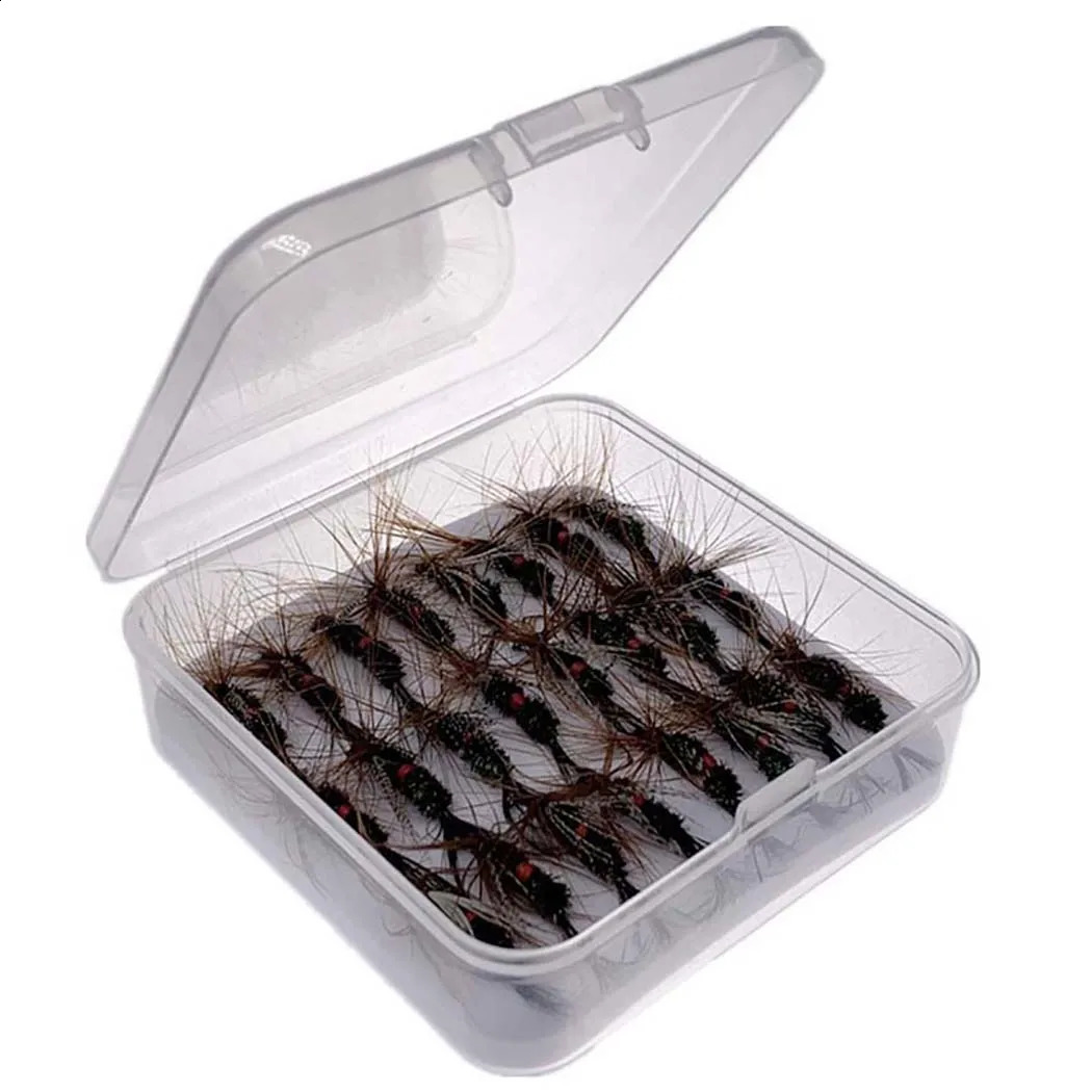 BOX Caddisfly Dries Fishing Fly Lure Artificial Insect Bait Trout 240327