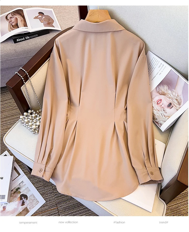 Plus Size 4xl Shirt Spring Large Womens Long Sleeve VNeck Elegant Workwear Blouse Offic Ladies Clothing Female Tops 240403