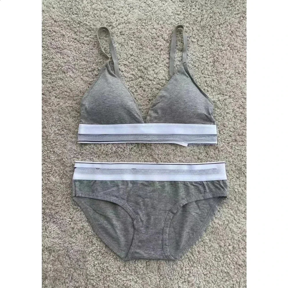 Sexy vrouw lingerie met plus size zachte beha en string 's set sport ondergoed naadloze mode terug vest -briefs groothandel 240326